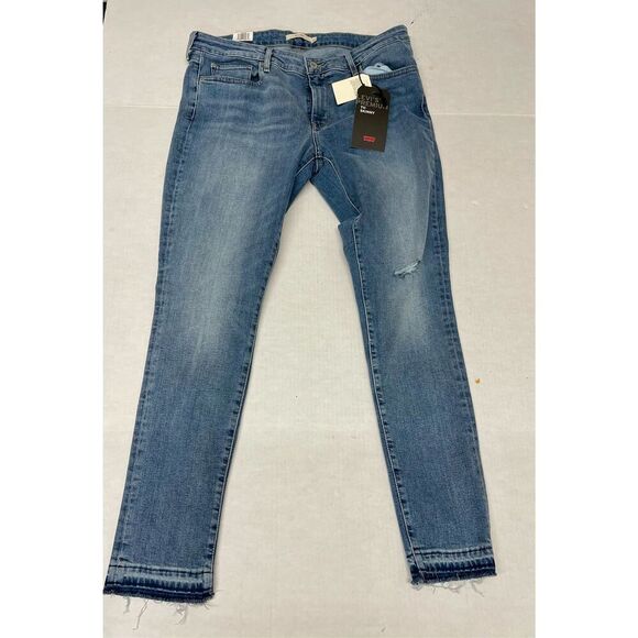 Levis premium 711 Skinny Jeans Women's Size 32 x 32 Soft Stretch Blue Denim Mid - Picture 1 of 13